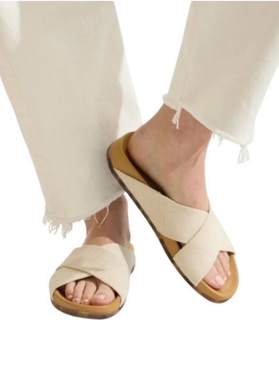 Rothy's Shoes - Rothy’s The Weekend Slide Oat Criss Cross Sandals Size 10